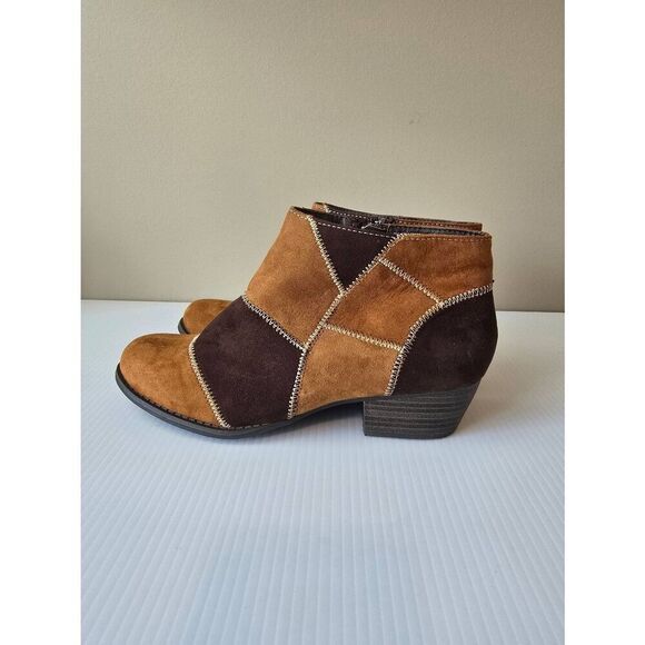 Hot Tomato Booties Suede Patchwork Sz 8M - Picture 2 of 6